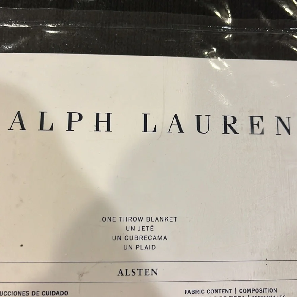 Polo Ralph Lauren Alsten Martini Bear Throw Blanket 54”x72” black cotton new